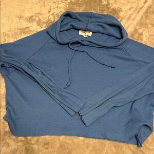 Cropped soft blue Hoodie